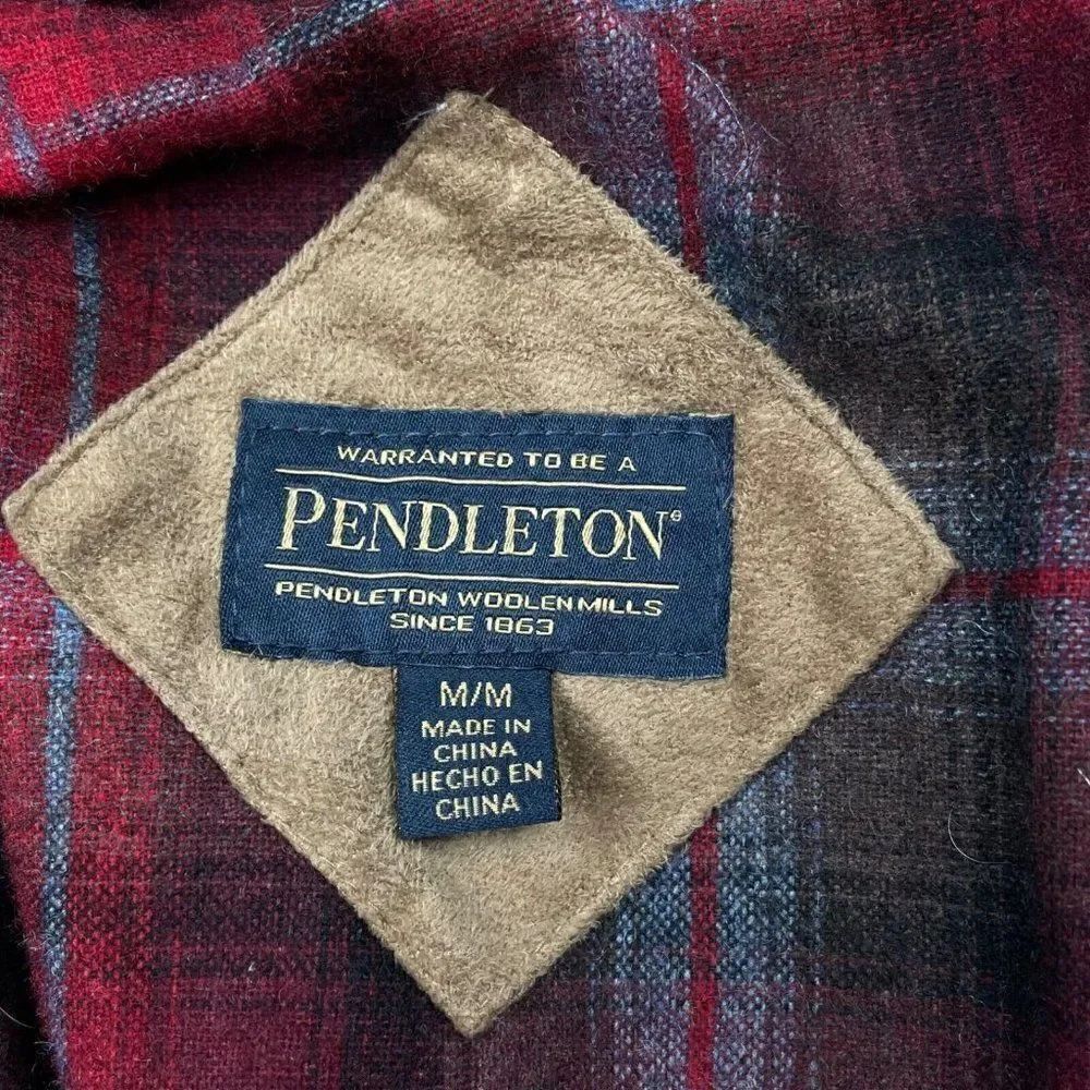 Pendleton Red Fuzzy Deep Pile Sherpa Jacket Medium - Picture 5 of 16
